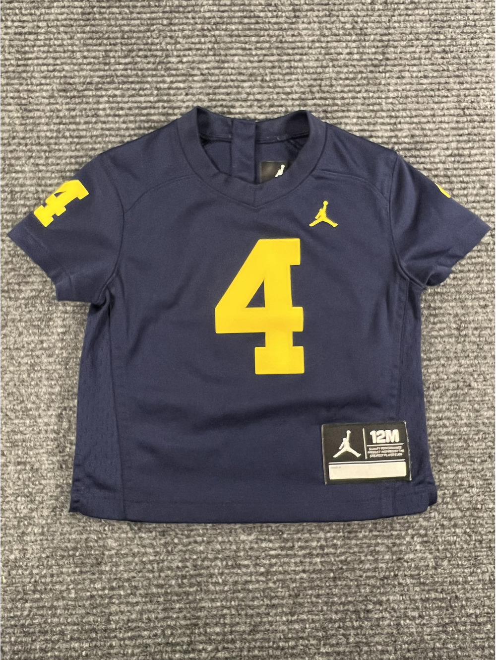 Jordan Baby Boys' Navy Blue #4 Michigan Football Jersey Shirt Size 12 Months